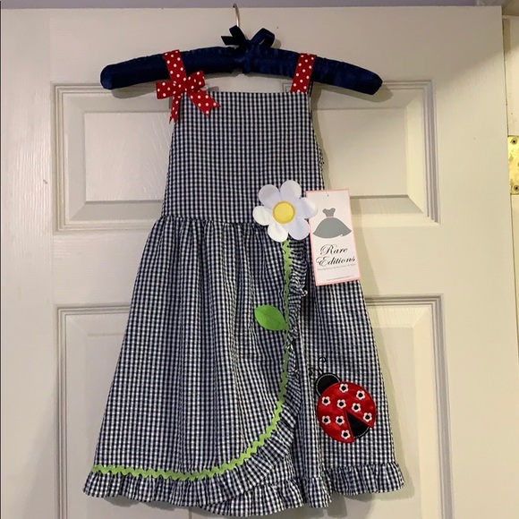 Rare Editions Plaid Ladybug Daisy Summer Dress NWT - Picture 1 of 8